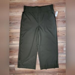 Old Navy High-Waisted StretchTech Wide-Leg Pants Women's L Petite Green NEW